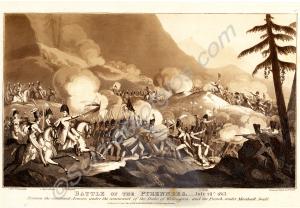 Lithograph of drawing by William Heath.  "The Batt