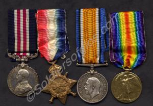 Group of four medals; Military Medal, 1914/15 Star