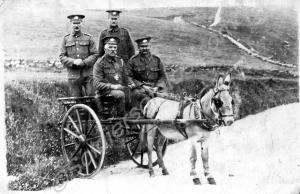 Soldiers in  a donkey cart. "Cheltenham National R
