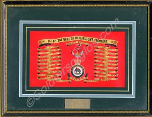 Framed print of the colours of 1st Battalion, The