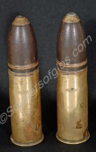 Three French 37mm shells from Ypres. 1914-1918