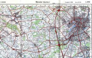 Map, 1:50000 of Munster (Westfalen). From the 1st
