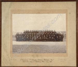 Framed photograph of "F" Company, 2nd Volunteer Ba