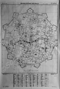 Map of Nicosia, Within the Walls, Cyprus 1956.