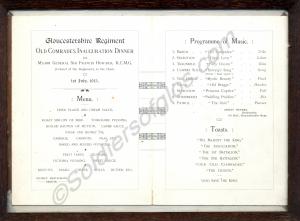 Framed Programme/menu of Gloucestershire Regiment