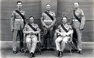 Five C.S.M's. including Company Sergeant Major Hug