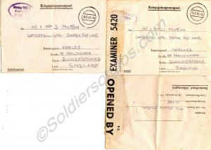 Five P.O.W. letters from Stalag VIII B, Lamsdorf,
