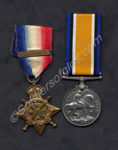 Group of two medals; 1914 Star with Mons clasp and
