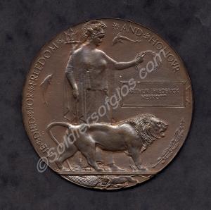 Bronze memorial plaque. 9226 Private Arthur Freder