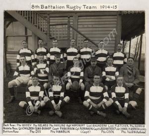 Rugby team including 2nd Lieutenant Manley Angell