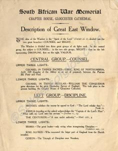 Leaflet describing the 1906 South African War Memo