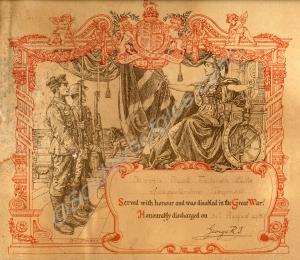 Discharge certificate, 31st August 1918, for 37713