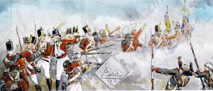 Pen & ink sketch of the 28th (North Gloucestershir