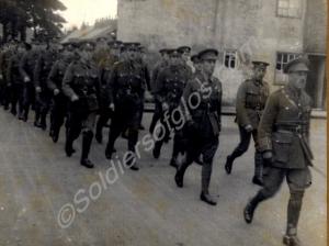 Route march. Colonel G.C. Roberts leading 14th Bat