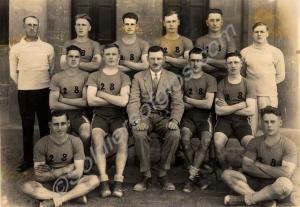 "D" Company boxing team. Left to right, top to bot
