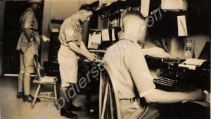 Orderly Room with Captain Roger Bickley James. 1st