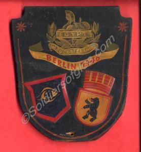 Wooden shield with painted Gloucestershire Regimen