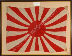 Japanese flag captured by 1/5th commando at the ba