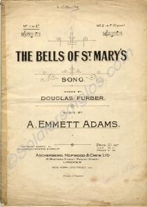Sheet music - "The Bells of St. Mary's." Played by