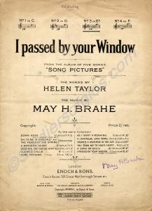Sheet music - "I passed by your Window", "Through