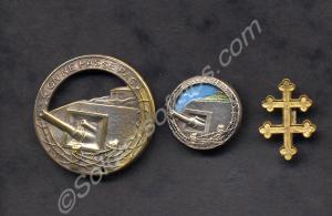 Two different French Maginot Line badges and one C