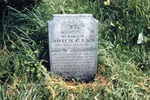 Photograph of tomb stone of John Cann of 28th Regi
