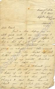 Letter to 240298 Lance-Corporal Edwin "Basil" Till