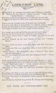 Poem about Chiseldon Camp, 1916. Belonged to 26609