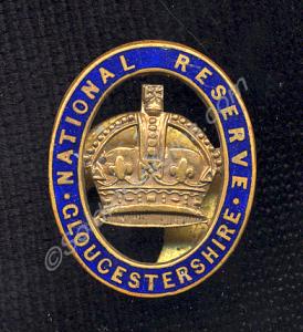 Gloucestershire National Reserve badge, 1911-1914.