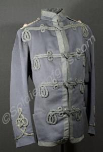 Blue patrol jacket with black frogging and lace be
