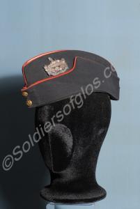 Officer's blue side cap with white metal front bad
