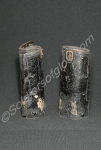 Pair of officer's black leather anklet gaiters. Wo