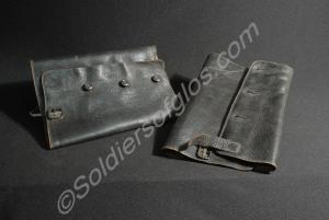 Pair of officer's black leather anklet gaiters. Wo