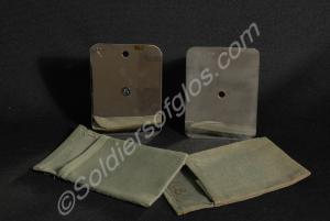Two British military polished steel mirrors, 1915