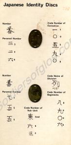 Two Japanese identity discs. 1942-1944.