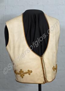 Officer's white cloth waistcoat with gold piping a