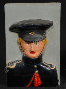 Plaster of Paris modelled and painted head depicti