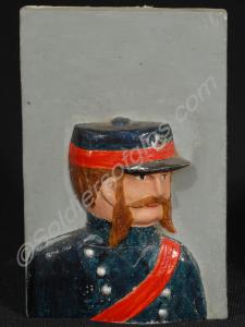 Plaster of Paris modelled and painted head depicti