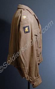 Major's battle dress blouse with medal ribbon bars