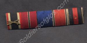 Set of five miniature German medal ribbons. War Me