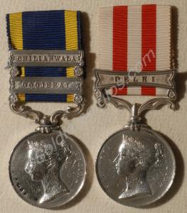 Group of two medals; Punjab Medal with clasps for