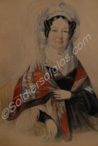 Watercolour of the wife of Lieutenant-Colonel Samu