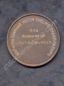 Bronze medal from the Southern Command Motor Cycli