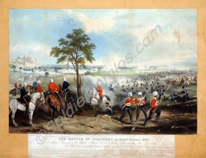 Aquatint. "The Battle of Goojerat, on the 21st Feb