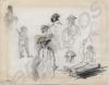 Soldiers including two stretcher cases.  - Sketch