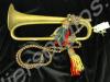 Inscribed bugle without mouthpiece and with cord a