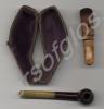 Two miniature tobacco pipes: one miniature briar (