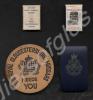 Beermat, matchboxes, key holder case.