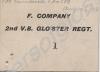 Shooting Competition Entry Card. "F" Company, 2nd