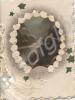 Christmas card with oval picture of a mountain sce